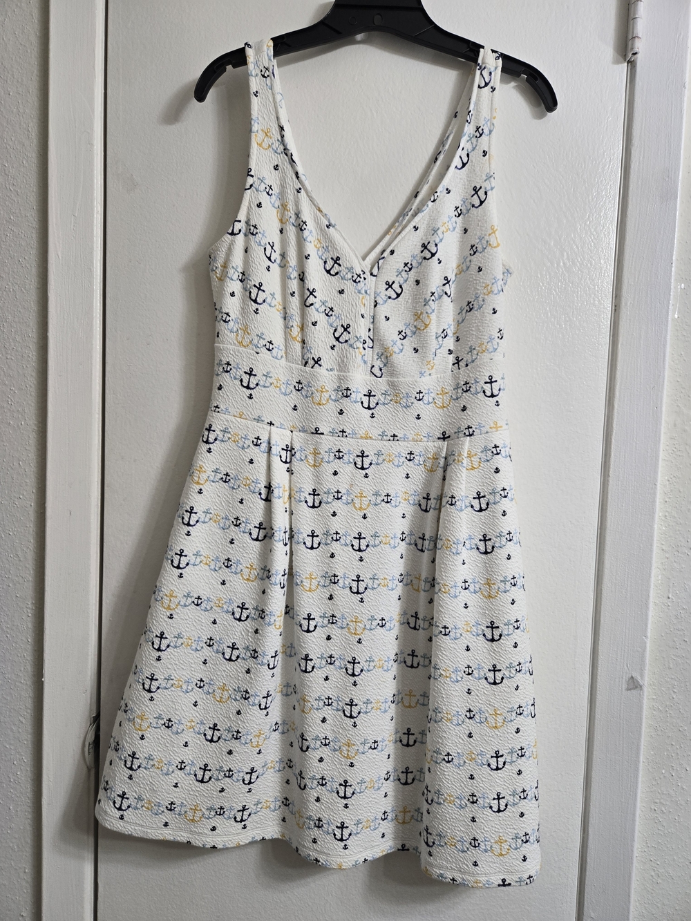 Maison Jules White Sleeveless Anchor Print Skater Dress
